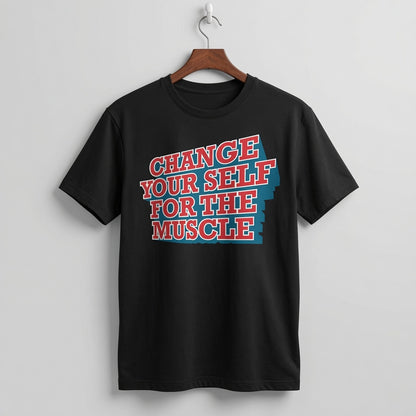 "Change Yourself For The Muscle" Retro Fitness Graphic Tee