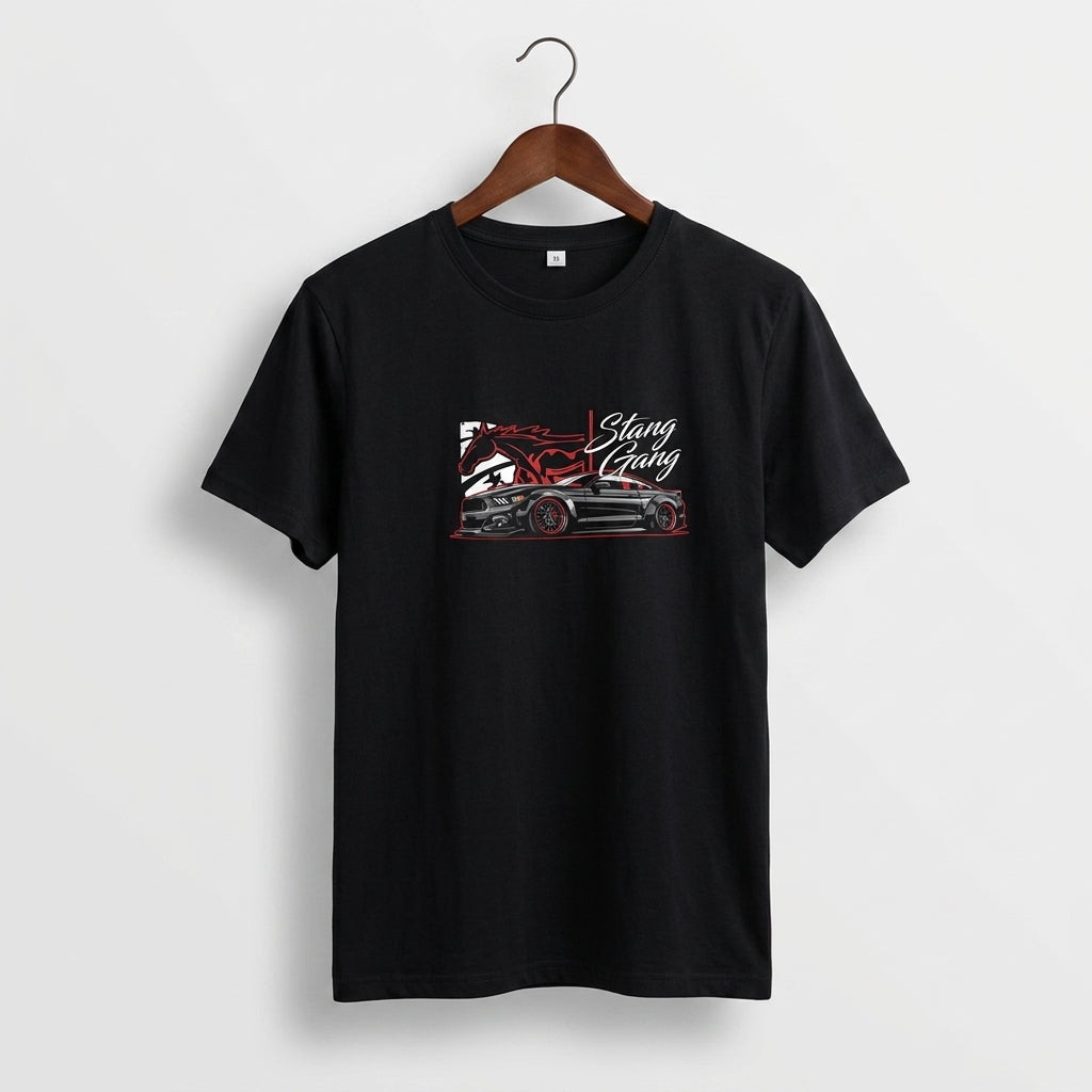 Ford Mustang Stang Gang Modern American Muscle Graphic T-Shirt