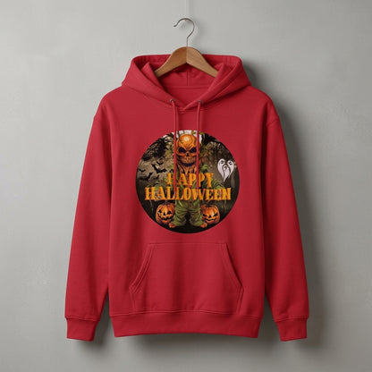 Happy Halloween Evil Pumpkin Monster Scary Bats Pullover Hoodie