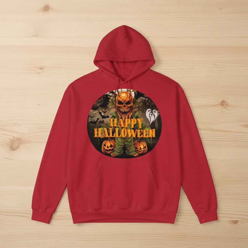 Happy Halloween Evil Pumpkin Monster Scary Bats Pullover Hoodie