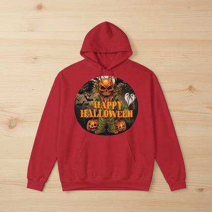 Happy Halloween Evil Pumpkin Monster Scary Bats Pullover Hoodie