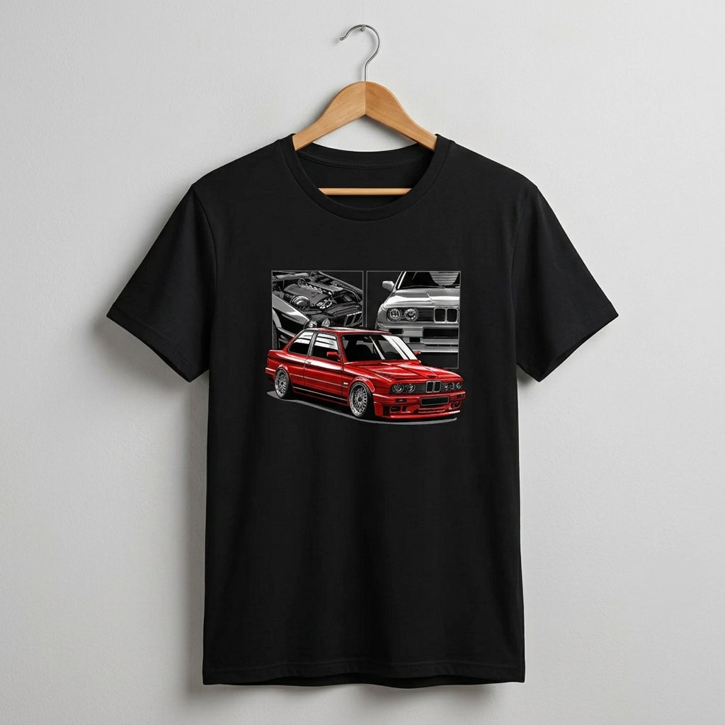 BMW E30 M3 Retro Comic Panel Graphic T-Shirt