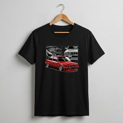 BMW E30 M3 Retro Comic Panel Graphic T-Shirt
