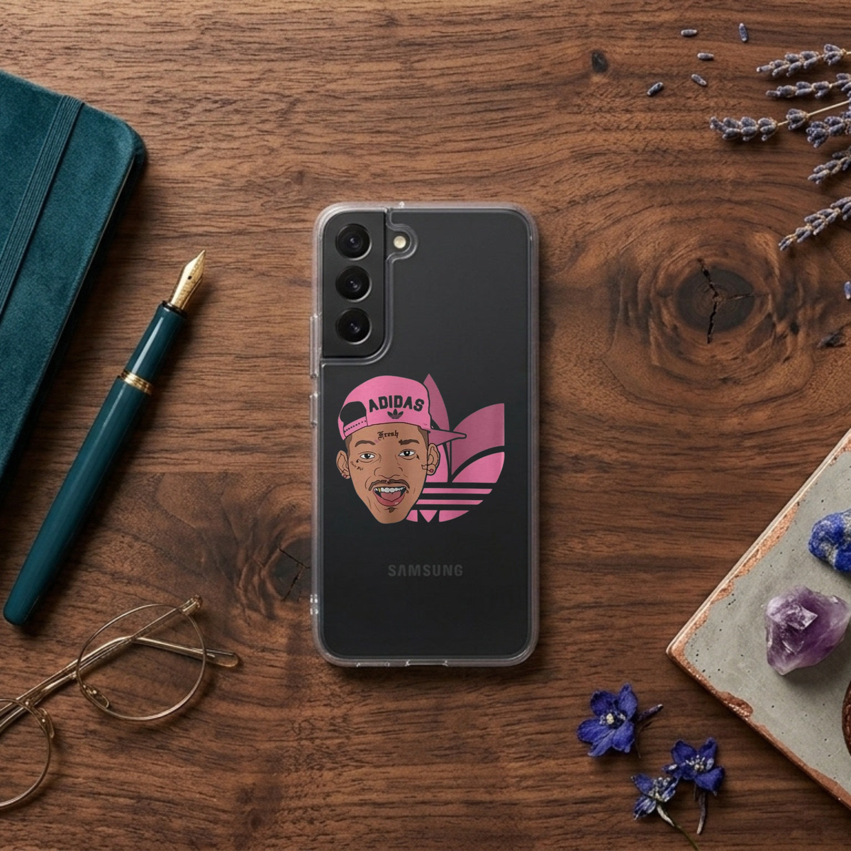 Urban Character x Pink Trefoil Clear Phone Case for Samsung Galaxy