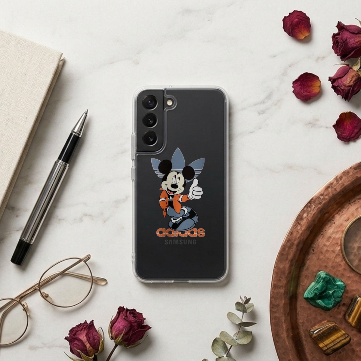 Thumbs Up Mickey Mouse x Adidas Clear Phone Case for Samsung Galaxy