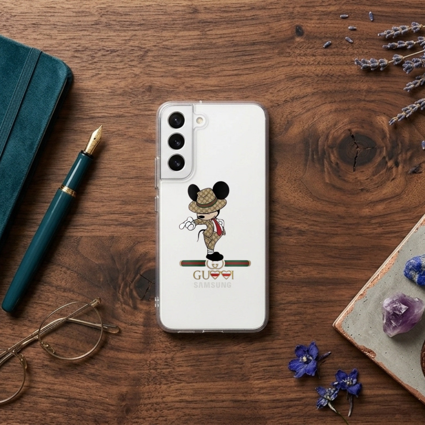Dapper Mickey Mouse Designer Suit Clear Case for Samsung Galaxy