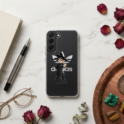 Anime Kid Goku Streetwear x Adidas Clear Phone Case for Samsung Galaxy