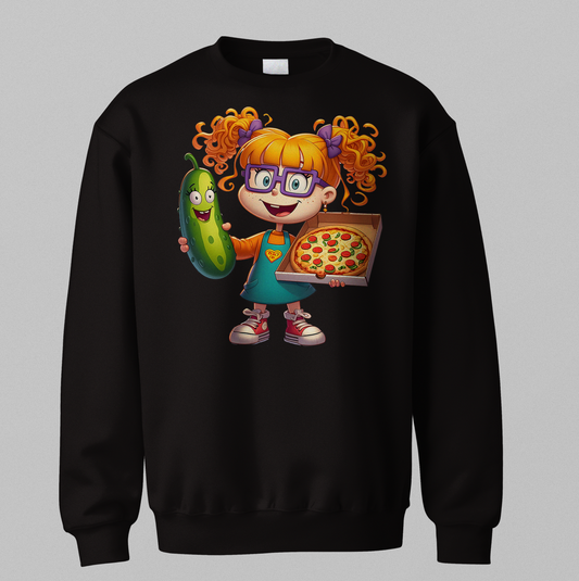 Angelica Pickles with Pizza Logo Kids Sweatshirt