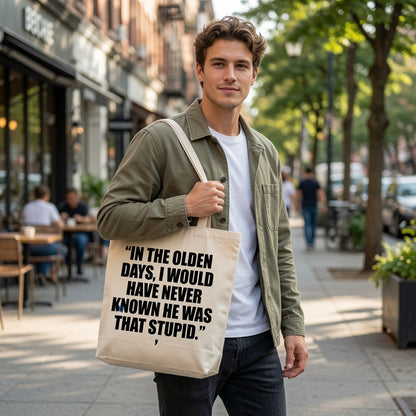 Funny Natural Cotton Canvas Tote Bag - Sarcastic Humor Reusable Shopping Tote
