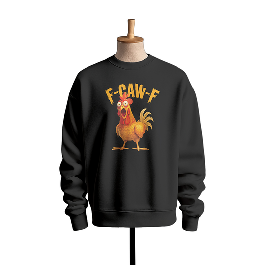 Funny Rooster "F-CAW-F" Golden Rooster Sweatshirt – Cartoon Humor