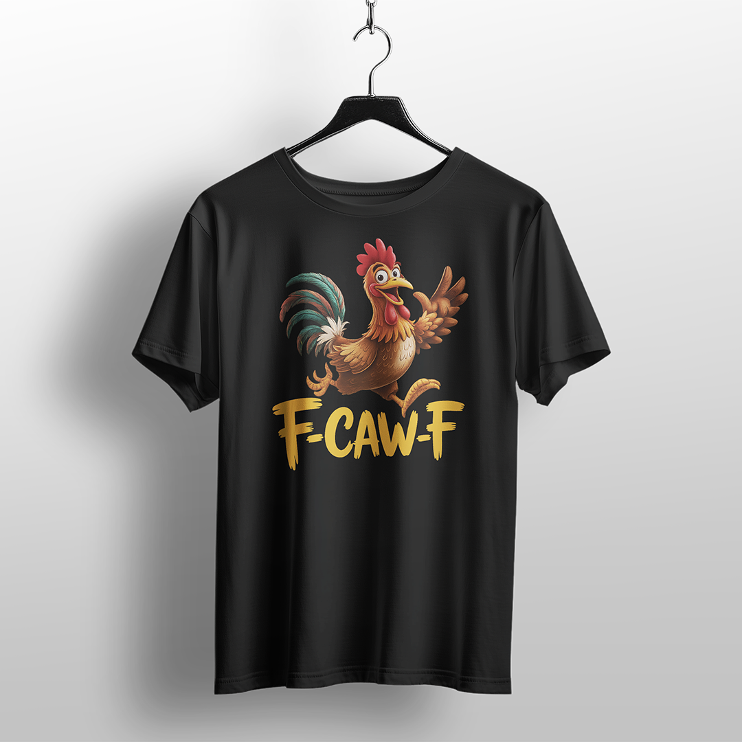 Funny Rooster "F-CAW-F" T-Shirt – Cartoon Humor Tee