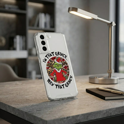 I'm That Grinch Leopard Graphic Designer Clear Case - Funny Christmas Transparent Phone Cover