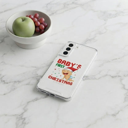 Baby's First Christmas Cute Santa Graphic Designer Clear Case - Festive Transparent Phone Cover