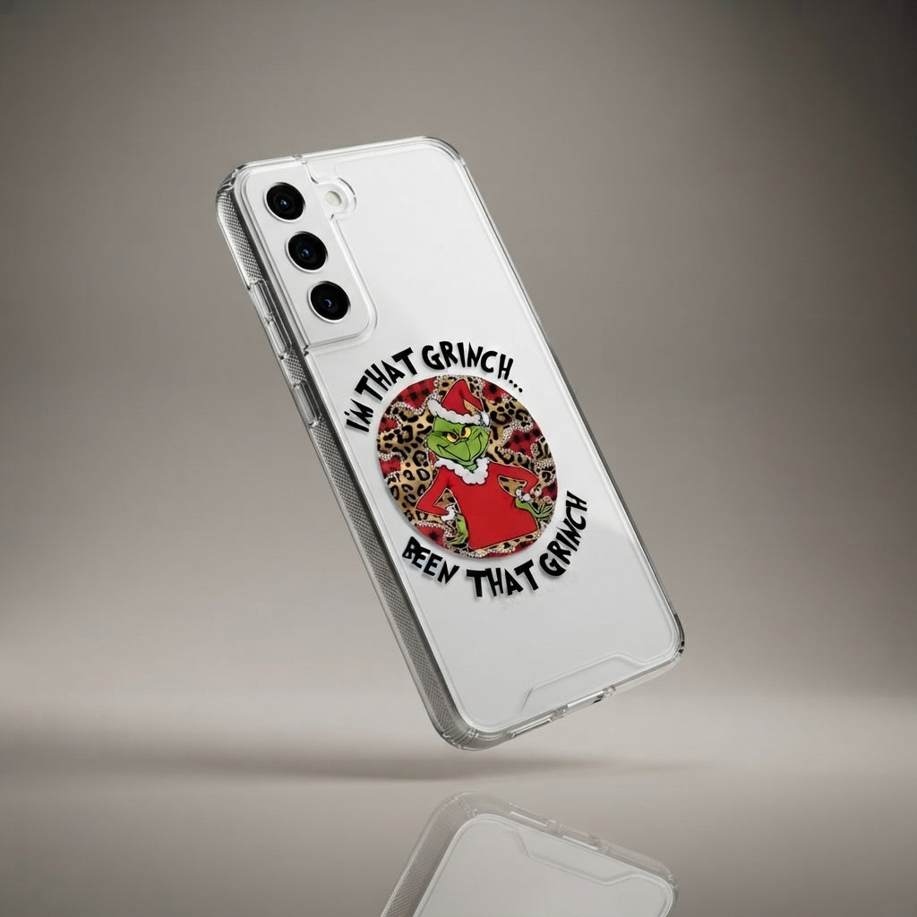 I'm That Grinch Leopard Graphic Designer Clear Case - Funny Christmas Transparent Phone Cover