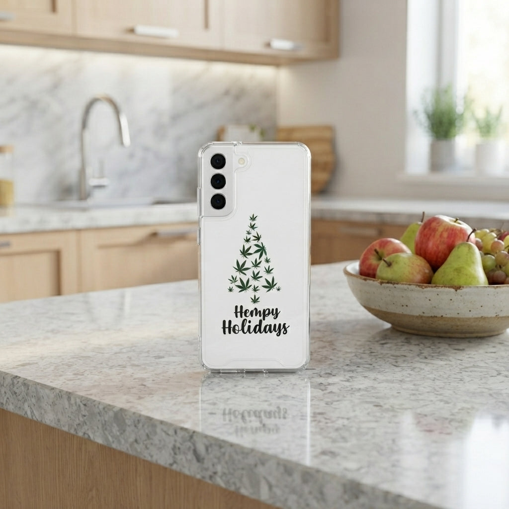 Hempy Holidays Christmas Tree Graphic Designer Clear Case - Festive Transparent Phone Cover