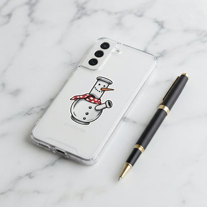 Snowman Bong Graphic Designer Clear Case - Funny Christmas Transparent Phone Cover