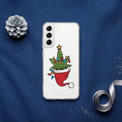 Merry Weedmas Christmas Gnomes Graphic Designer Clear Case - Funny Holiday Transparent Phone Cover