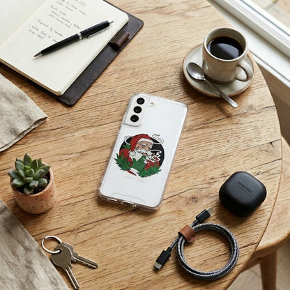Smoking Santa Cannabis Christmas Clear Case for Samsung Galaxy | Funny Weed Holiday Phone Cover