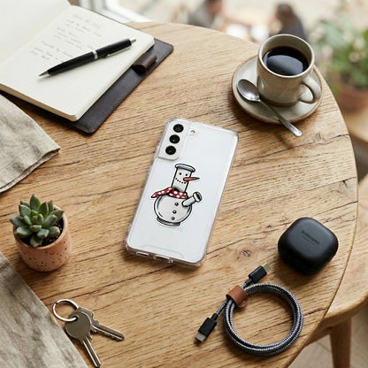 Snowman Bong Graphic Designer Clear Case - Funny Christmas Transparent Phone Cover