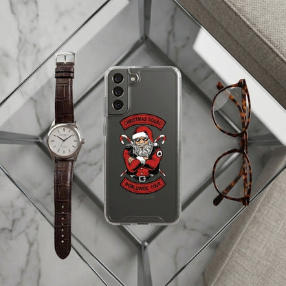 Cool Santa Christmas Squad Worldwide Tour Clear Case for Samsung Galaxy | Graphic Phone Cover