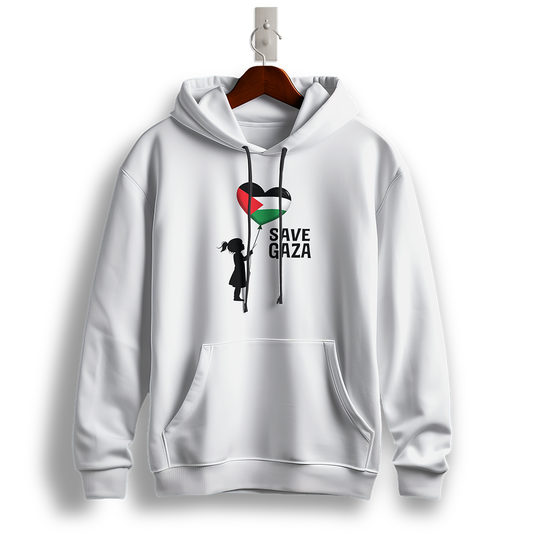 Save Gaza Flag Heart Hoodie