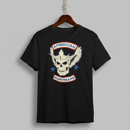 "American Nightmare" Winged Skull Graphic Tee