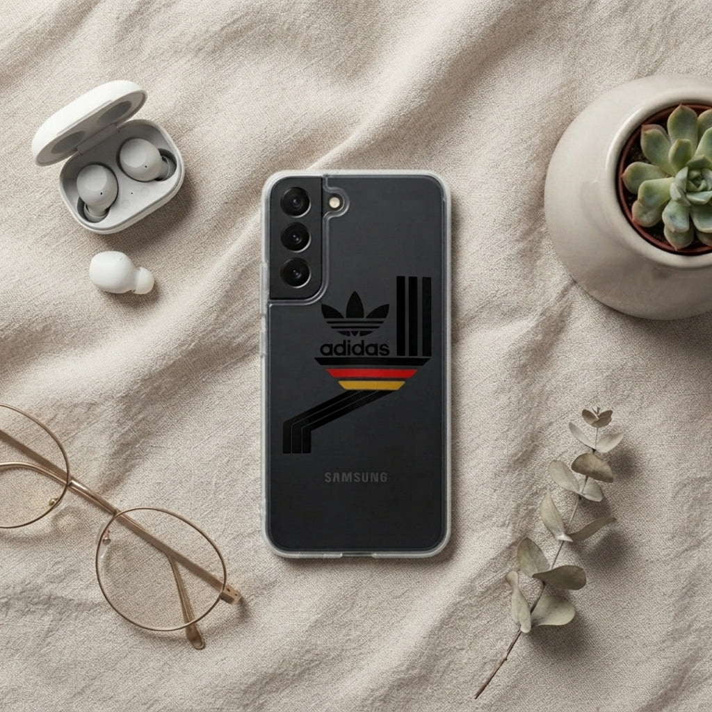Classic Germany Stripe Adidas Trefoil Clear Phone Case for Samsung Galaxy