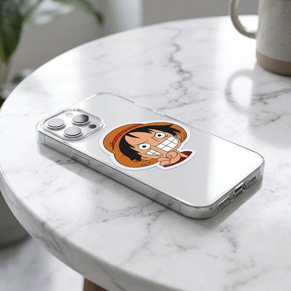 Anime Straw Hat Character Grinning Clear Phone Case Insert