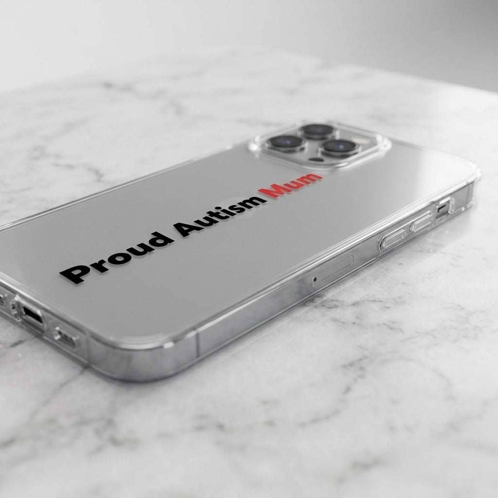 Autism Awareness Clear Case - "Proud Autism Mum" Edition