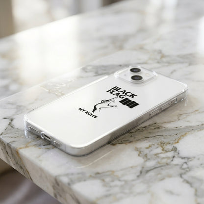 Vintage Punk Rock Graphic Transparent Case - Black Flag Edition