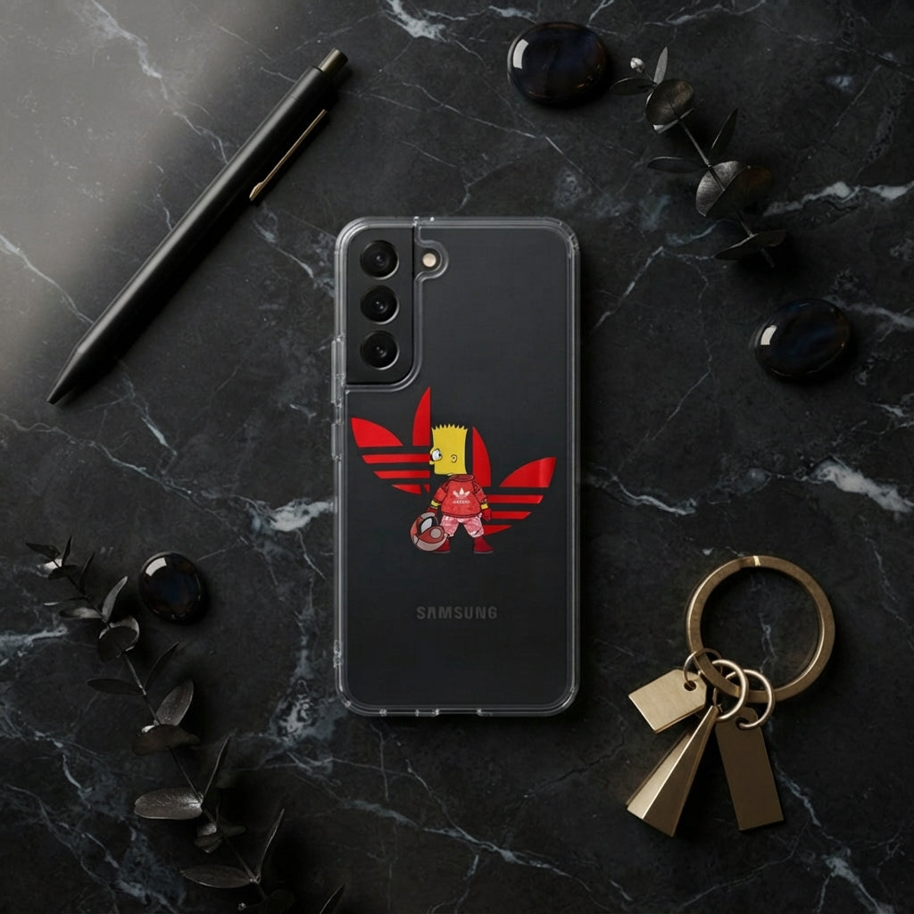 Red Bart Simpson x Adidas Clear Phone Case for Samsung Galaxy