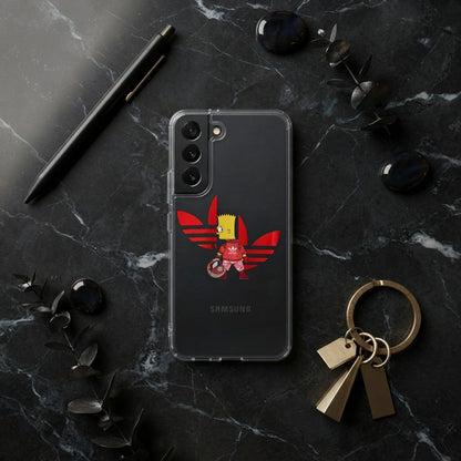 Red Bart Simpson x Adidas Clear Phone Case for Samsung Galaxy