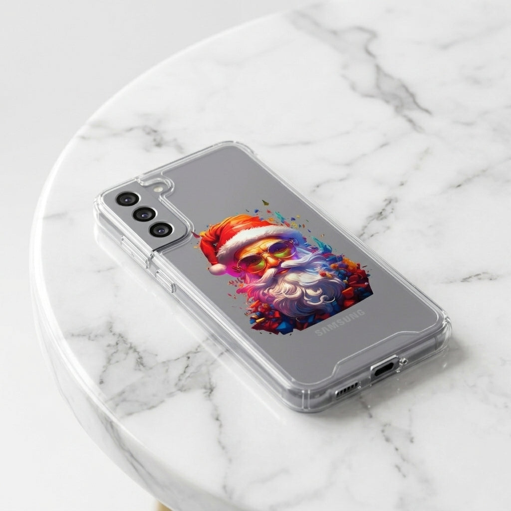 Cool Santa Sunglasses Christmas Clear Case for Samsung Galaxy | Colorful Art Phone Cover