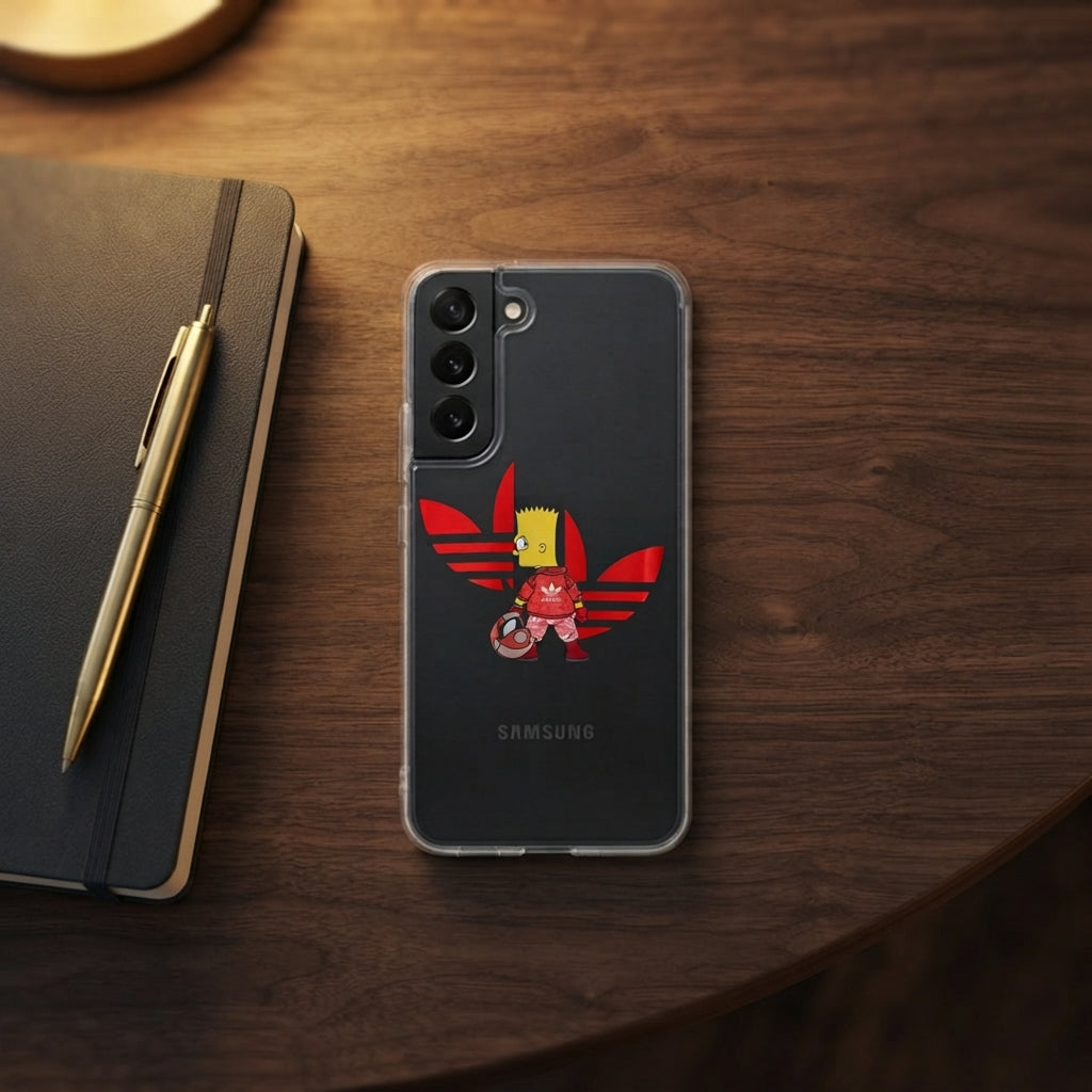 Red Bart Simpson x Adidas Clear Phone Case for Samsung Galaxy