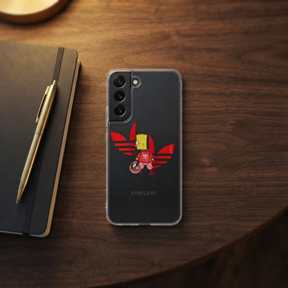 Red Bart Simpson x Adidas Clear Phone Case for Samsung Galaxy