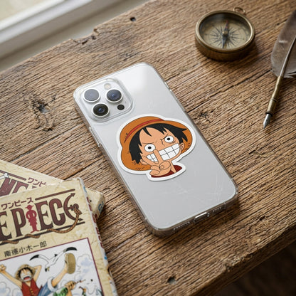 Anime Straw Hat Character Grinning Clear Phone Case Insert