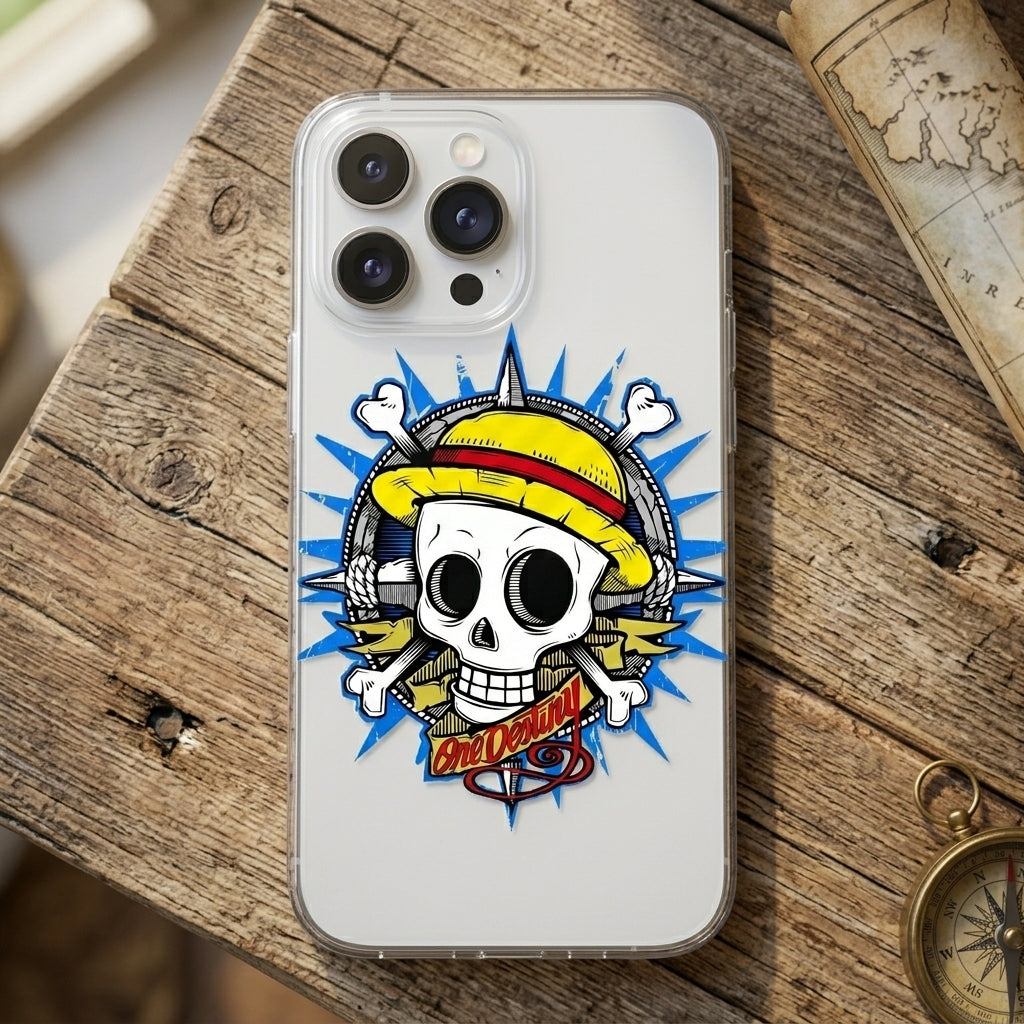 One Piece Straw Hat Skull Clear iPhone Case | Anime Graphic Cover