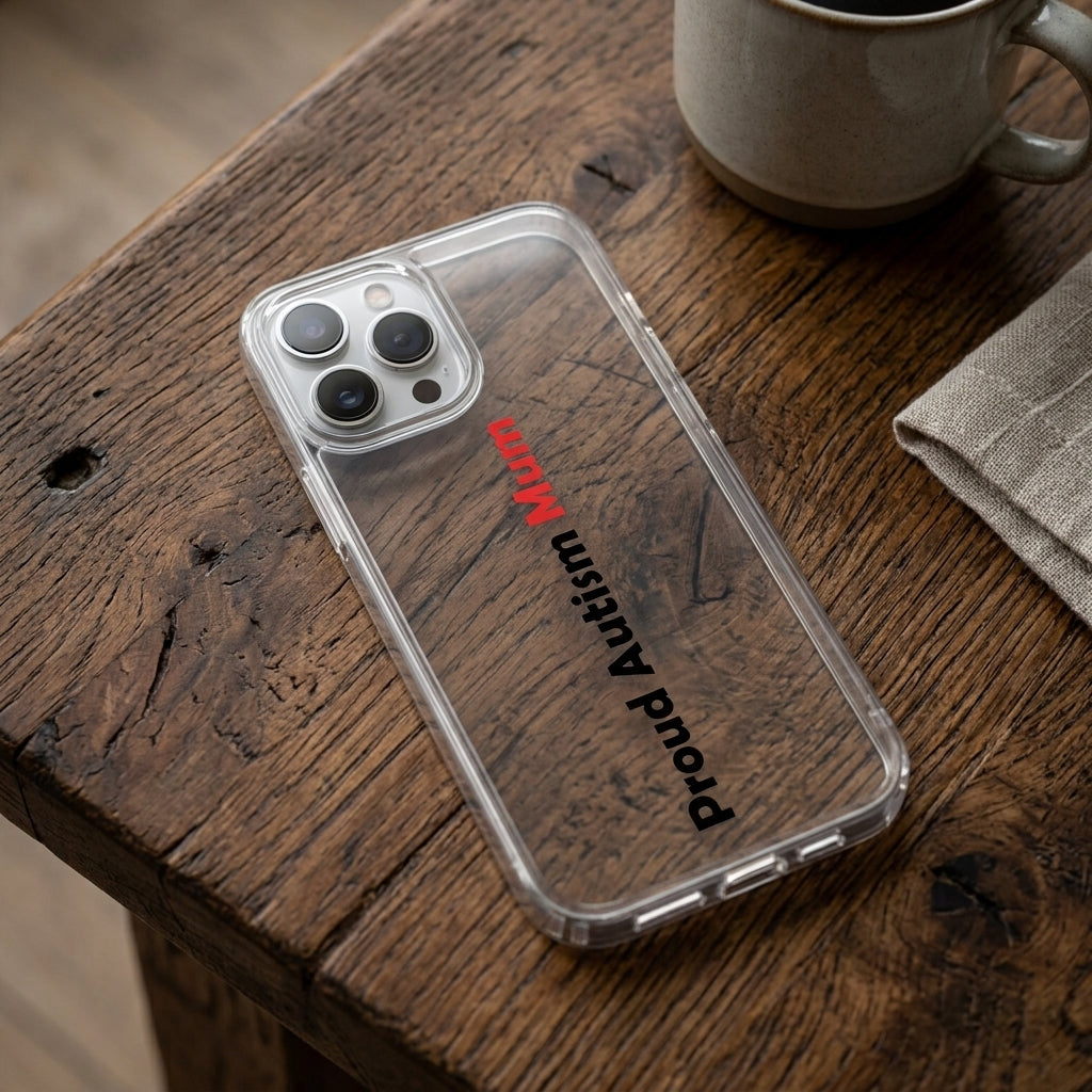 Autism Awareness Clear Case - "Proud Autism Mum" Edition