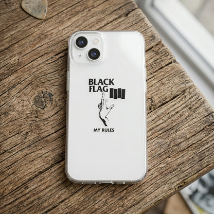 Vintage Punk Rock Graphic Transparent Case - Black Flag Edition