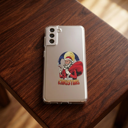 Cool Smoking Santa Merry Christmas Clear Case for Samsung Galaxy | Graphic Phone Cover