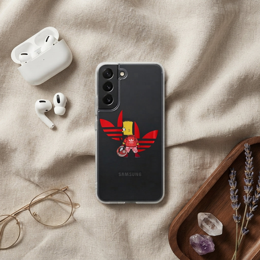 Red Bart Simpson x Adidas Clear Phone Case for Samsung Galaxy