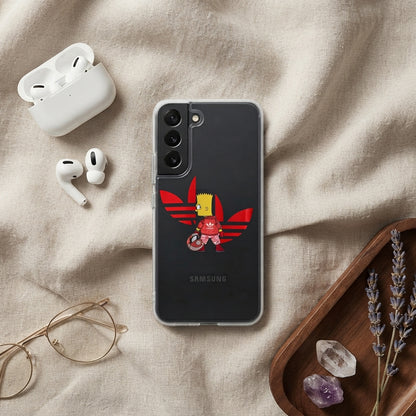 Red Bart Simpson x Adidas Clear Phone Case for Samsung Galaxy