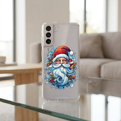 Artistic Santa Claus Christmas Clear Case for Samsung Galaxy | Festive Graphic Phone Cover