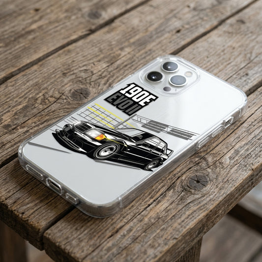 Classic 190E EVO II Clear Case for iPhone - Retro Sports Car Graphic Cover