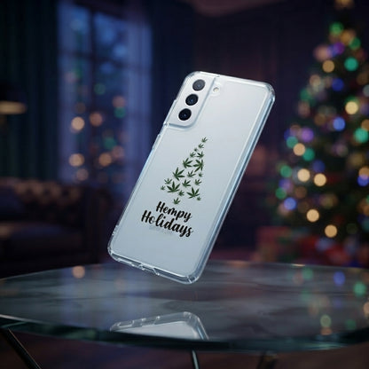 Hempy Holidays Christmas Tree Graphic Designer Clear Case - Festive Transparent Phone Cover