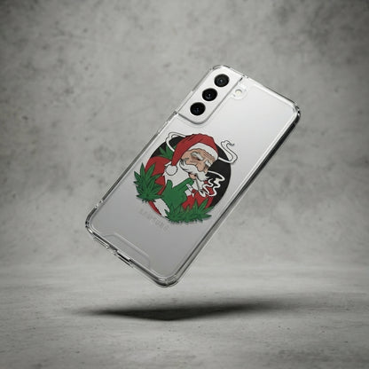 Smoking Santa Cannabis Christmas Clear Case for Samsung Galaxy | Funny Weed Holiday Phone Cover