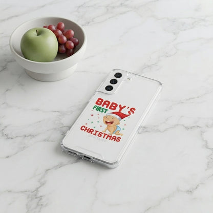 Baby's First Christmas Cute Santa Graphic Designer Clear Case - Festive Transparent Phone Cover