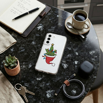 Merry Weedmas Christmas Gnomes Graphic Designer Clear Case - Funny Holiday Transparent Phone Cover