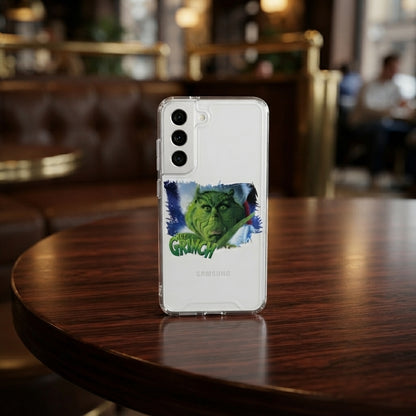 Realistic Grinch Green Character Graphic Designer Clear Case - Christmas Transparent Phone Cover