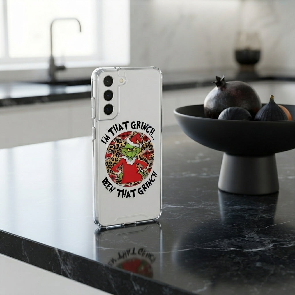 I'm That Grinch Leopard Graphic Designer Clear Case - Funny Christmas Transparent Phone Cover
